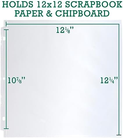 Samsill Scrapbook Refill Pages 12x12 Inch, 100 Pack, Fits 3 Ring Scrapbook Binders and 12x12 Photo Albums, Top-Loading, Heavy-Duty, Holds 2 Pages, Super Clear - Image 2
