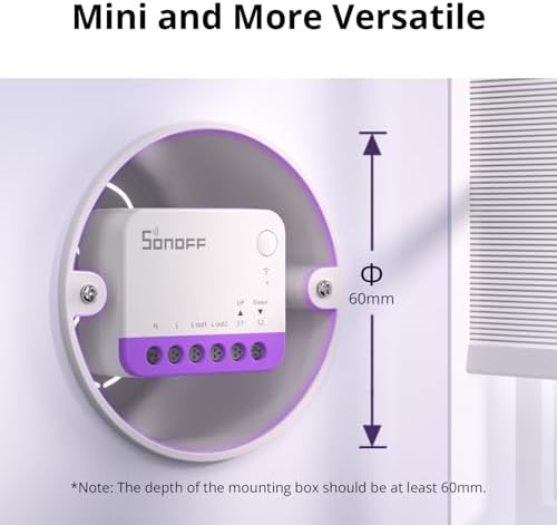 SONOFF Matter Smart Roller Shutter Switch, MINI-RBS, 2.4GHz Wi-Fi, Mini Size, Percentage Control, Alexa/Google Home/HomeKit/Home Assistant Support, Neutral Wire Required, 4-Pack - Image 4