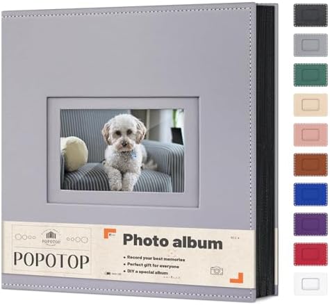 Popotop 4x6 Photo Album Holds 500 Pictures, Vegan Leather Hardcover by Popotop