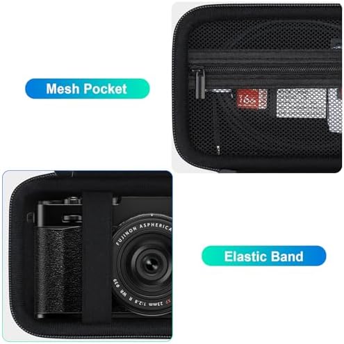 BOVKE Hard Carrying Case for FUJIFILM X-E5 Mirrorless Digital Camera, Extra Mesh Pocket for Batteries, SD Card, Charging Cables and More Additional Accessories, Black - Image 5