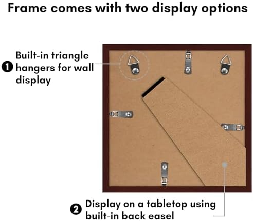 Americanflat 9x9 Picture Frame 2-Pack - Matted to 6x6 - Mahogany - Image 6