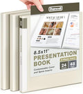Dunwell Presentation Binder 24-Pocket, 8.5x11 Plastic Sleeves,3 Pack, Ivory by Dunwell