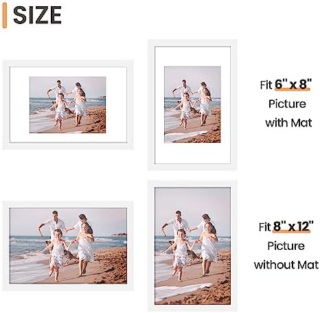 upsimples 8x12 Picture Frame, Gallery Wall Frames Set of 5, White - Image 5