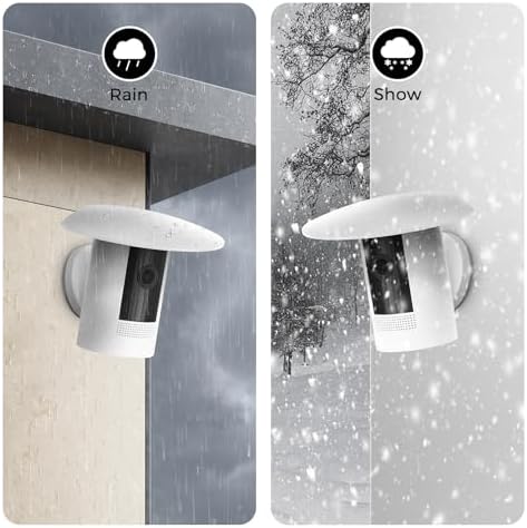 Camera Sun & Rain Shade Cover for Ring Stick Up Cam – UV-Resistant Waterproof Camera Hood Protector, No Drill Installation (White) - Image 3