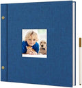 Linen Self Adhesive Photo Album 10x10 20 Pages Blue by Remowith