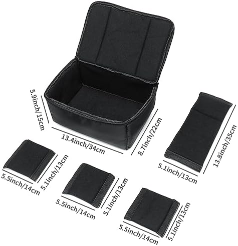 Camera Insert Bag Camera Case, Water Resistant Camera Bag Insert Portable Inner Bag, Shockproof DSLR SLR Cameras Padded Storage Bag, Inner Case Bags (Black) - Image 2