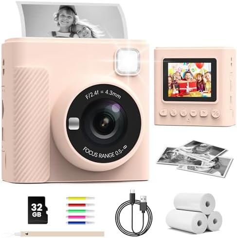 TIATUA Kids Instant Print Camera, 1080P HD Video Digital Toy, Brown by SpecializeinKidsCameraToys