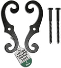 Renovators Supply Manufacturing Decorative S Style Window Shutter Dogs, Cast Aluminum, Rust Resistant Powder Coated, Includes Mounting Screws, 6.5 Inches, Pack of 1 Pair by RenovatorsSupplyManufacturing