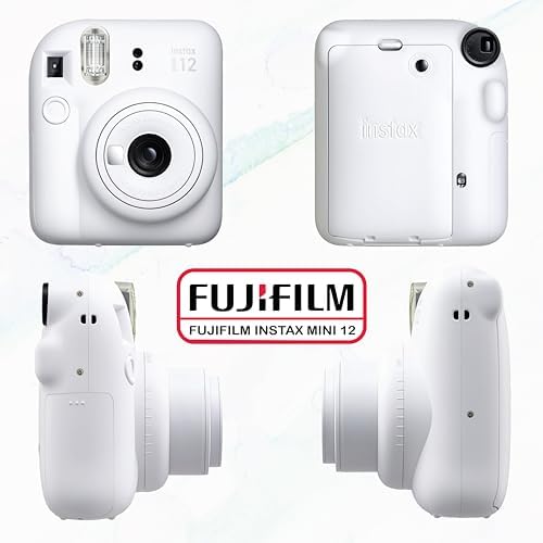 Fujifilm Instax Mini 12 Instant Camera Bundle with Fujifilm Instax Mini Instant Film Value Pack (60 Sheets) with Accessories Including Protective Case, Strap, Photo Album (Clay White) - Image 3