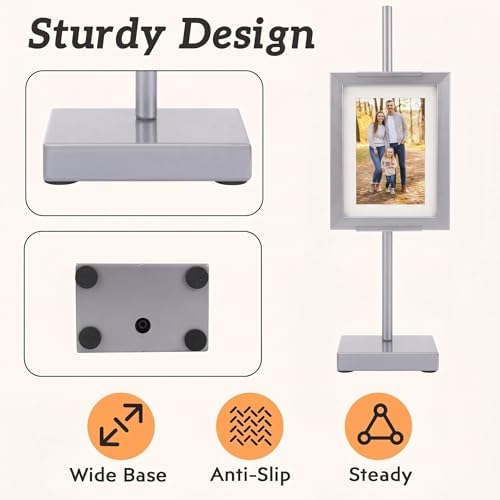 18” Steel Adjustable Tabletop Easel Stand,Picture Frame Holder for Display,Decorative Stands for Photos,Plates,Painting,Artwork,Poster,Books (White, Silver Grey) - Image 5