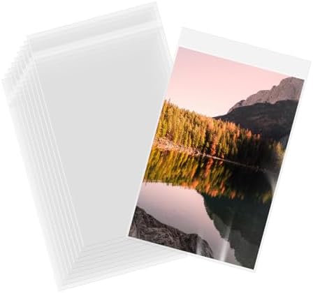 AUEAR, 12"x18" (100 Pack) Clear Plastic Sleeves - Acid Free 1.6Mil Crystal Resealable Bags -Fit for Prints, Photos, Documents, Clothing, T-Shirt by AUEAR