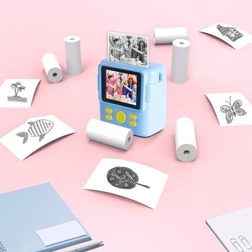 12 Rolls Kids Instant Camera Thermal Print Paper Refill - 3 Colors (Pink, Blue, Yellow) Compatible with Most Children Instant Print Cameras - Paper Only - Image 5