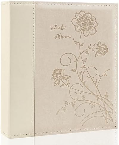 Photo Album 8x10 Clear Pages Pockets Leathe Cover Slip Slide in Photo Album Holds 50 Vertical 8x10 Photos Picture Book for Wedding Family (Beige) by Miaikoe