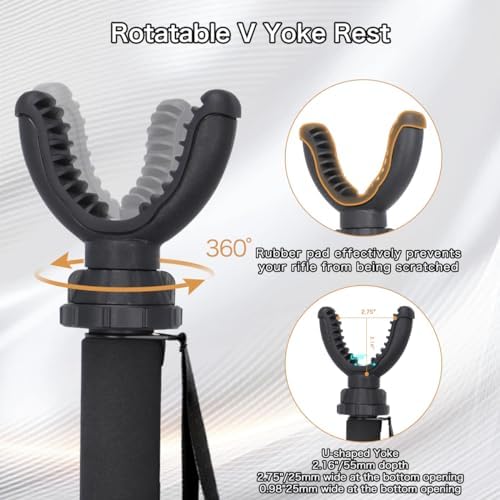 24"-64" Shooting Stick Monopod Hunting Tripod with 360° U Yoke Rest - Image 6