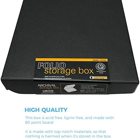 Lineco Clamshell Archival Storage Box, 11x14x1.75 Inch, Black, Pack of 2 - Image 5