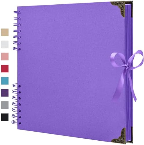 Scrapbook Album 10x10 Inch - Hardcover Kraft Paper Photo Album with 40 Pages, Memory Book for Wedding, Anniversary, Family, Christmas, Baby Shower, Ideal for Preserving Precious Moments by HoneyTolly