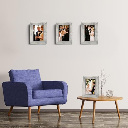 XUANLUO 4x6 Picture Frames Set of 4,Rustic Retro Photo Frame(White) - Image 3