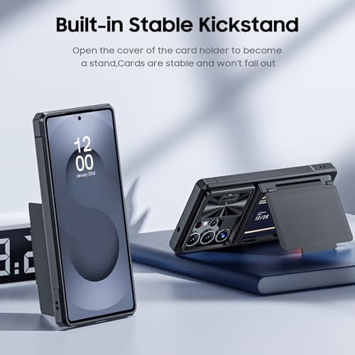 GooseBox for Samsung Galaxy S25 Ultra Case Wallet with RFID [Cards Holder][Camera Cover][Edge Raised] Full Body Shockproof Silicone Protective Phone Case for Galaxy S25 Ultra 6.9" 2025 (Black) - Image 5