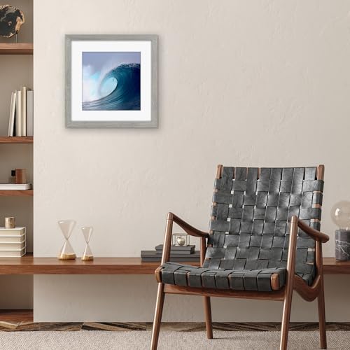 Americanflat 16x16 Picture Frame - Matted to 12x12 - Grey Wood - Image 4