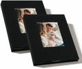Small 4x6 Photo Album 24 Pockets Linen Cover Black 2 Pack by Remowith