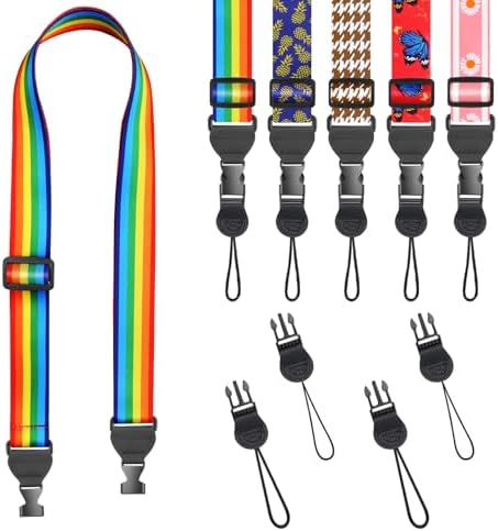 FIEIL Rainbow Stripe Shoulder Strap, Adjustable Camera Strap with 2 Sets of Quick-Release Buckles, Comfortable Neck Strap for iPad, Tablet, Camera, Laptop, Binocular, Luggage Bag by FIEIL