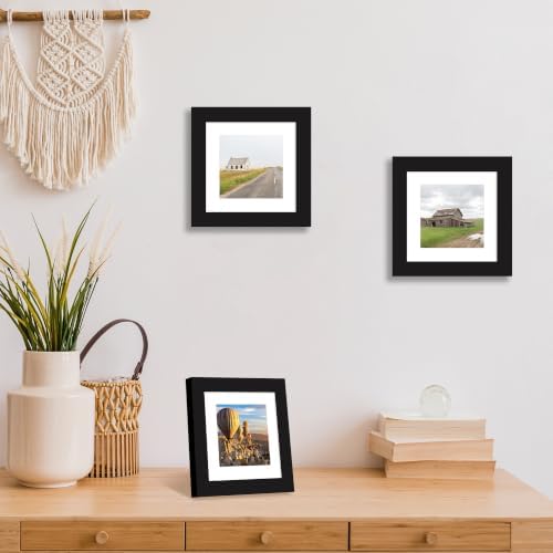 5x5 Picture Frame Set of 4 with Real Glass, Wall & Tabletop Display - Image 2