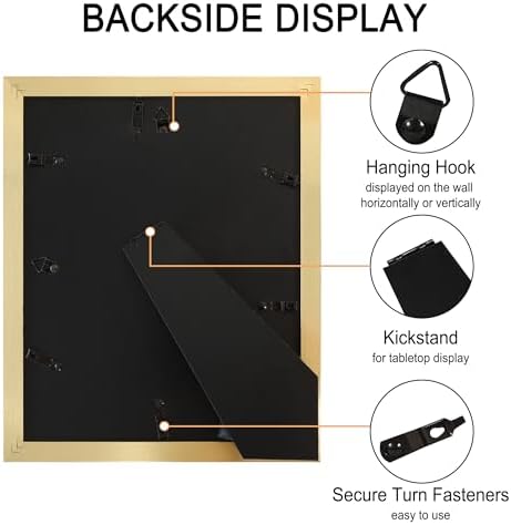 8x10 Picture Frame Set of 4 with Real Glass, Wall & Tabletop Display - Image 6