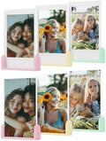 Instax Mini Photo Frames, 2x3 Acrylic Picture Frame for Fujifilm Instax Mini Film, Small Desktop Polaroid Frame Display for Photos, Photocards & Instant Prints, Little Picture Holder 6 Pack-3 Colors by Janaden