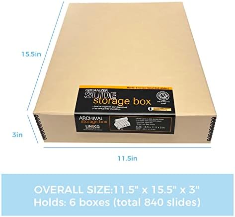 Lineco, Archival Slide Storage Box 15.5"x11.5"x3", with 6 Cases, Pack of 2 - Image 3