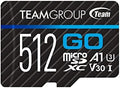 TEAMGROUP GO Card 512GB MicroSDXC UHS-I U3 V30 4K for Action Cameras & Drone High Speed Flash Memory Card with Adapter for Outdoor Sports&Vlog, 4K Shooting,GoPro&Insta360&DJI TGUSDX512GU303 by TEAMGROUP