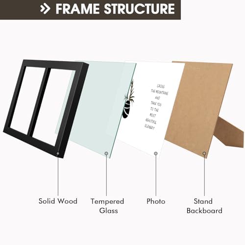Golden State Art, 5x7 Double Picture Frame, Display Two 5x7 Photos(Black) - Image 3