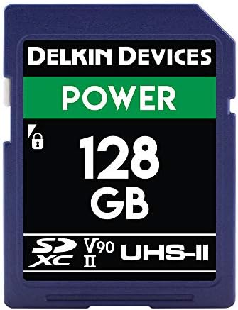 Delkin Devices Power 128GB SDXC UHS-II Memory Card – 300MB/s Read, 250MB/s Write | Ideal for 8K, 4K, HDR, and 360 Video | High-Performance SD Card for Cameras by DelkinDevices