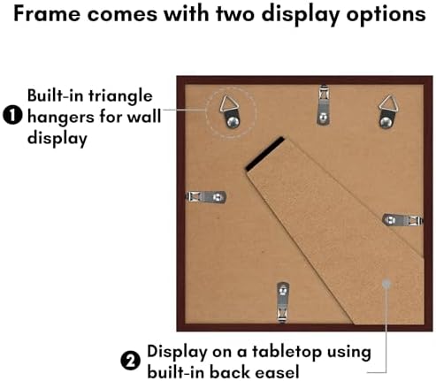 Americanflat 10x10 Picture Frame 5-Pack - Matted to 8x8 - Mahogany - Image 5