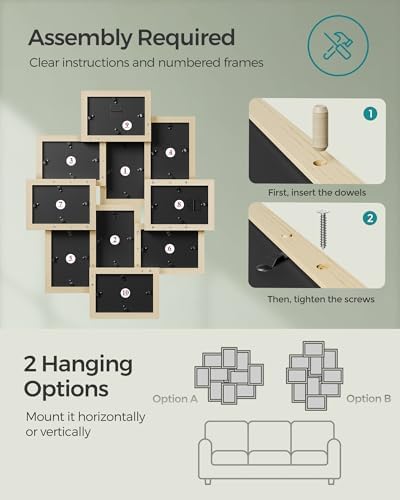 SONGMICS Collage Picture Frames for Wall Decor, 10-Pack 4 x 6, Glass Front - Image 3