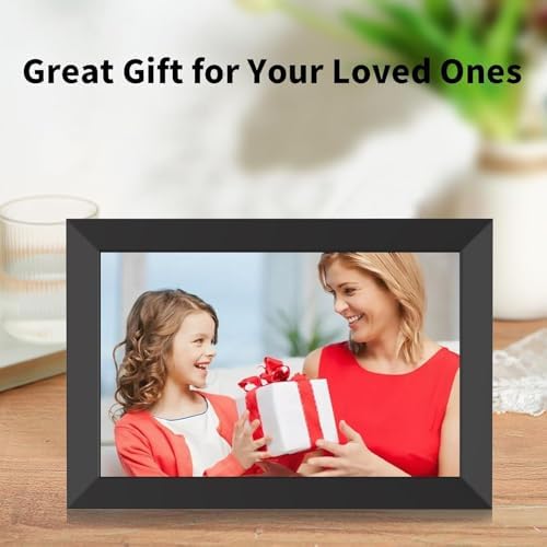 Digital Picture Frame 10.1 Inch, WiFi Digital Photo Frame with 16GB Storage, IPS HD Touchscreen, Instant Photo & Video Upload via Uhale APP, Wall-Mounted, for Mom, Housewarming Black - Image 7