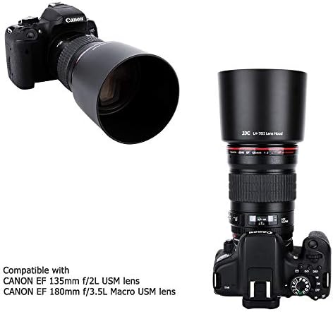 JJC Dedicated Reversible Lens Hood Shade Protector for Canon EF 135mm F2L USM & Canon EF 180mm F3.5L Macro USM Lens Replaces Canon ET-78II ET78II Lens Hood - Image 2