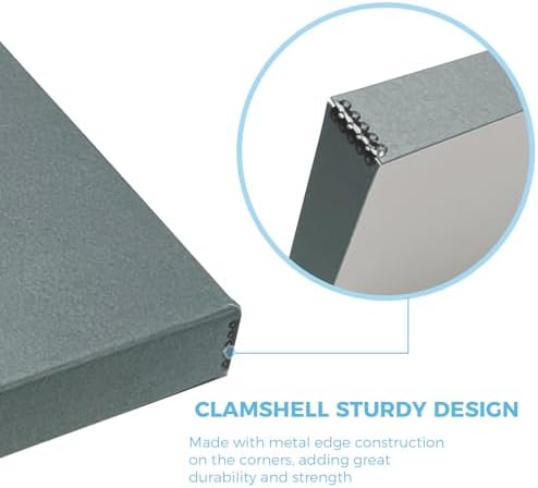 Lineco Clamshell Archival Storage Box, 18.5x24.5x1.75 Inch, Gray, Pack of 2 - Image 4