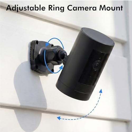 Adjustable Wall Mount Compatible with Ring Spotlight Cam Pro/Plus (Battery), Ring Stick Up Cam (Battery), Outdoor Security Camera Mount with Strap for Wall, Pole or Tree Installation, Black - Image 5