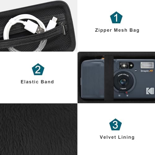 Canboc Carrying Case for KODAK EC35/ KODAK EKTAR H35 Film Camera, Black - Image 5