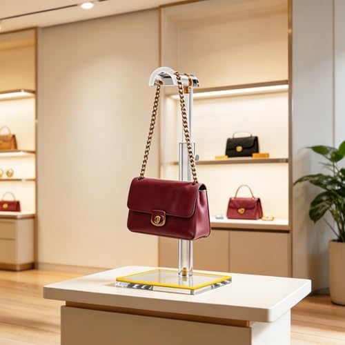 4 Pack Clear Acrylic Purse Display Stands, 14" - 24" Adjustable Height Handbag Holder, Bags Rack Stand, Tabletop Hanging Organizer for Counter Retail Store Boutique Closet Photography - Image 6