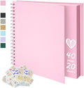DIY Scrapbook Photo Album,40 Pages,8x8 Inch,Pink by Remowith