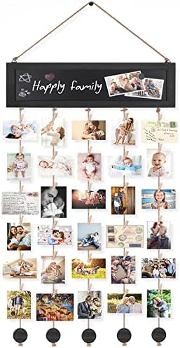 Bikoney Hanging Picture Frame Collage with Blackboard - Vintage Black by Bikoney