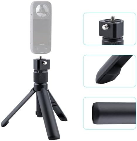 Bullet Time Handle Tripod Rotating Grip for Insta360 X5/X4/X3, DJI OSMO 360 2 Pocket 3, GoPro – 360° Rotating Grip, 1/4" Thread, 6 lbs Capacity, Compact Selfie Stick - Image 4