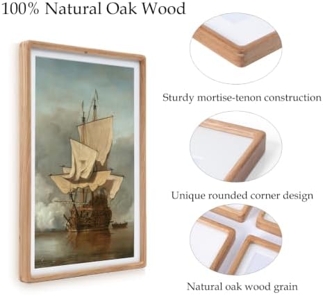 Recuerdos 12x18 Picture Frame, with 11x17 Mat, Natural Oak, HD Plexiglass - Image 6