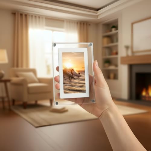 5 Inch Acrylic Video Picture Frame with 4GB Memory, Digital Motion Video Loop Player with Sound, Rechargeable Desktop Display for Home Decor,Desk Setup,Pet Memorial, No WiFi Needed - Image 5
