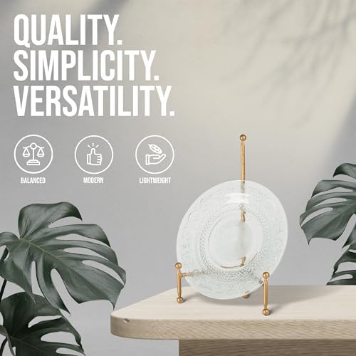 Red Co. Decorative Tripod Plate Stand and Art Holder Easel in Gold Finish - 14" h (Pack of 2) - Image 2