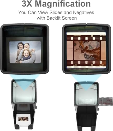 DIGITNOW!35mm Slide and Film Viewer, 3X Magnification LED Lighted Illuminated Viewing,USB Powered/Battery Operation-for 35mm Slides & Positive Film Negatives(4AA Batteries Included) - Image 2