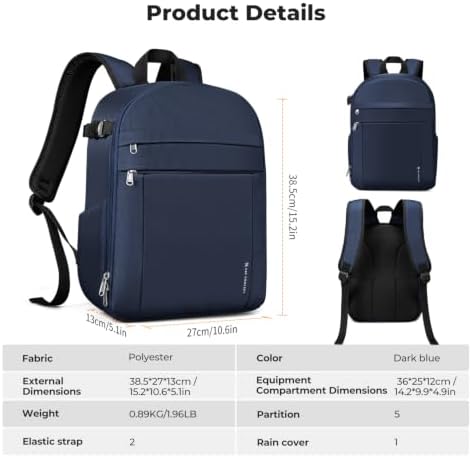 K&F CONCEPT Camera Backpack, DSLR/SLR/Mirrorless Photography Camera Bag - Image 3