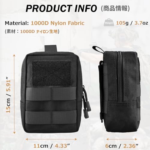 Azarxis Molle Pouches, Tactical Compact EDC Small Utility Pouch Waist Bags Sundries Storage Admin Organize Gear Gadget for Military Backpack - Image 2