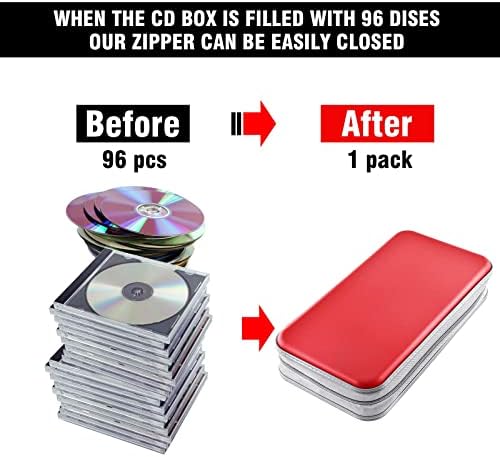 96‑Capacity Hard Plastic CD/DVD Binder for Car, Home & Travel - Image 4
